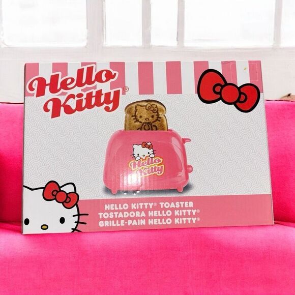 Hello Kitty 2-Slice Toaster, Pink, Toasts Image on Bread, Adjustable Browning NI - Picture 2 of 6